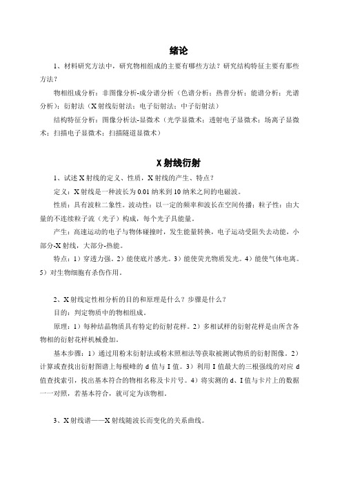 材料研究方法-复习资料