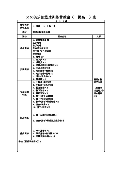 篮球提高班教案(1-12节)