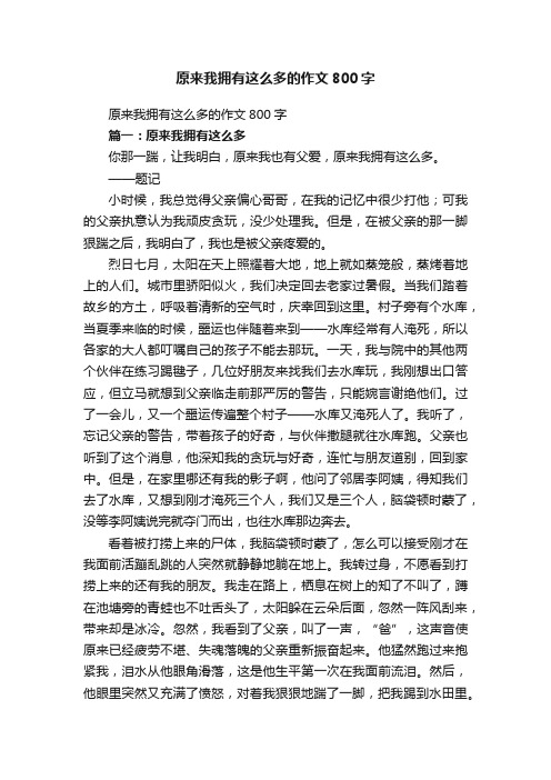 原来我拥有这么多的作文800字