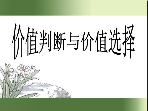 人教版高中政治必修四生活与哲学12.2价值判断与价值选择课件