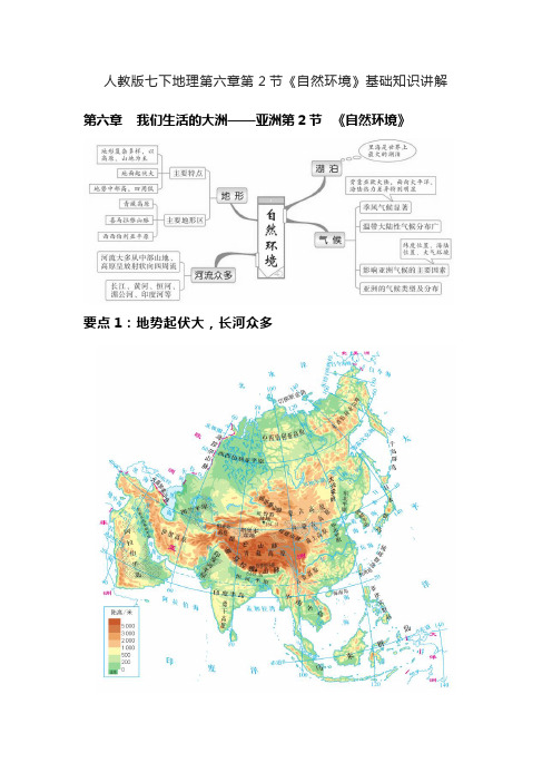 人教版七下地理第六章第2节《自然环境》基础知识讲解