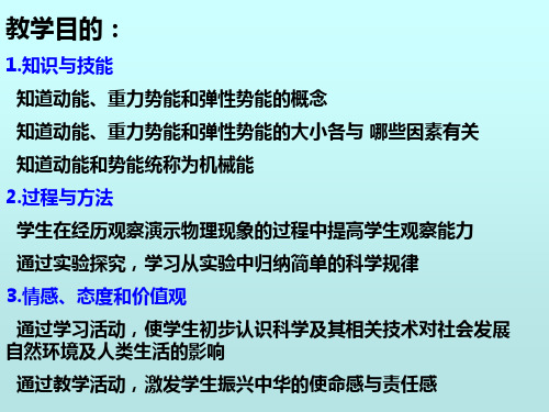 重力势能和弹性势能的概念知道动能