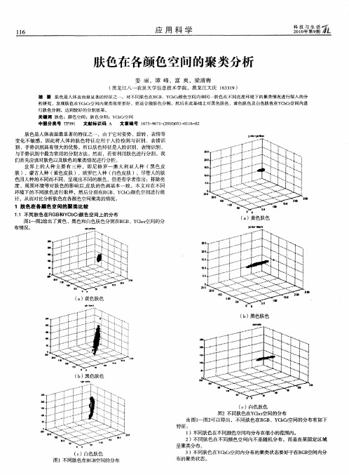 肤色在各颜色空间的聚类分析