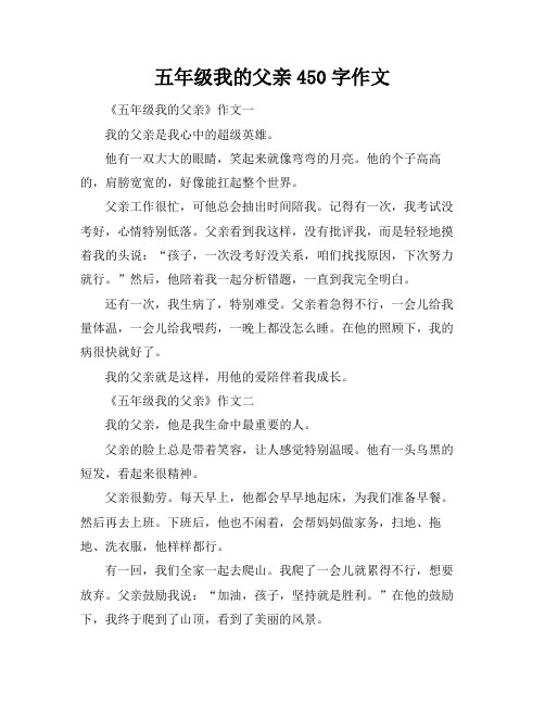 五年级我的父亲450字作文