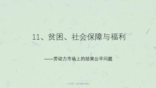 贫困、社会保障与福利课件