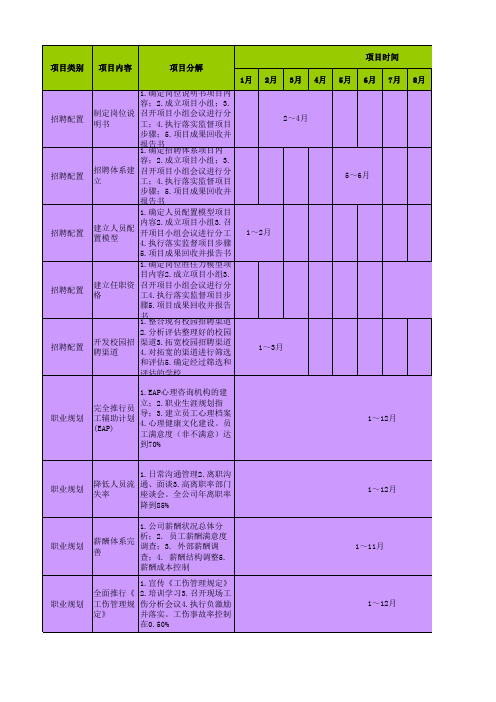 HR工作推进表