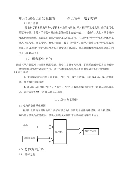 数字钟课程设计(万能模板)