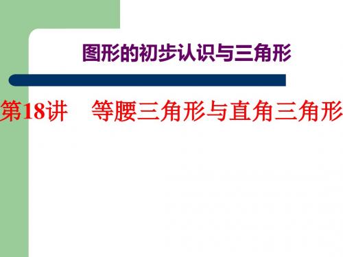 2015年中考第一轮复习第18讲_等腰三角形与直角三角形