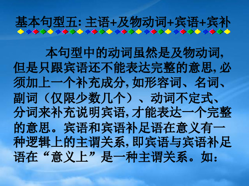 高考英语第一轮复习之写作技能提升 基本句型五 主语+及物动词+宾语+宾补课件