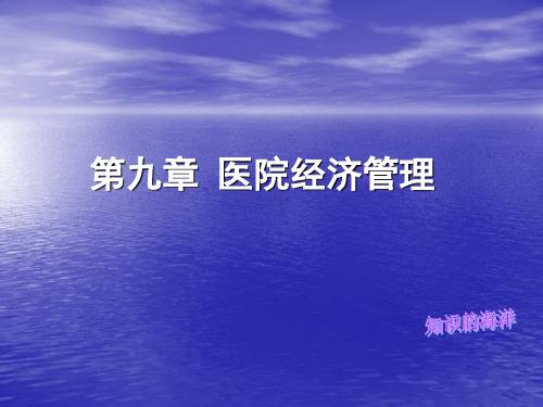 《医院管理学》第九章 医院经济管理