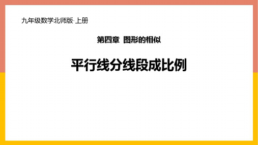 北师大版九年级数学上册 (平行线分线段成比例)图形的相似教育教学课件