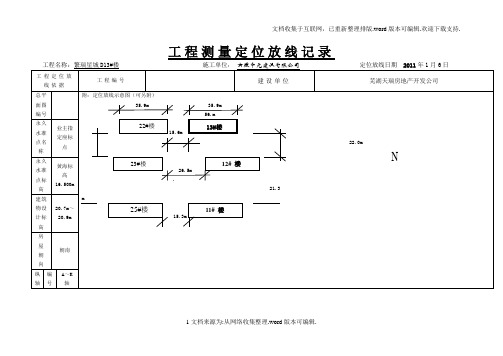 测量工程定位放线记录表