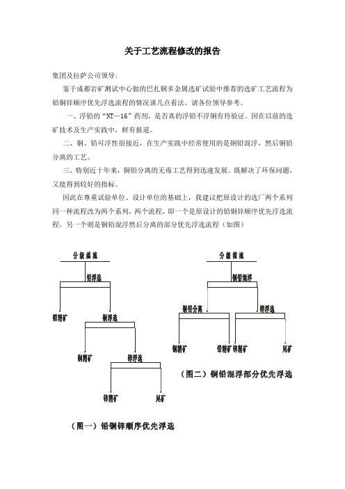 关于工艺流程修改的报告