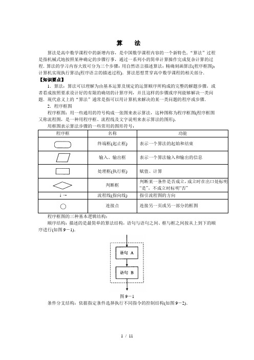 算法初步知识点及习题