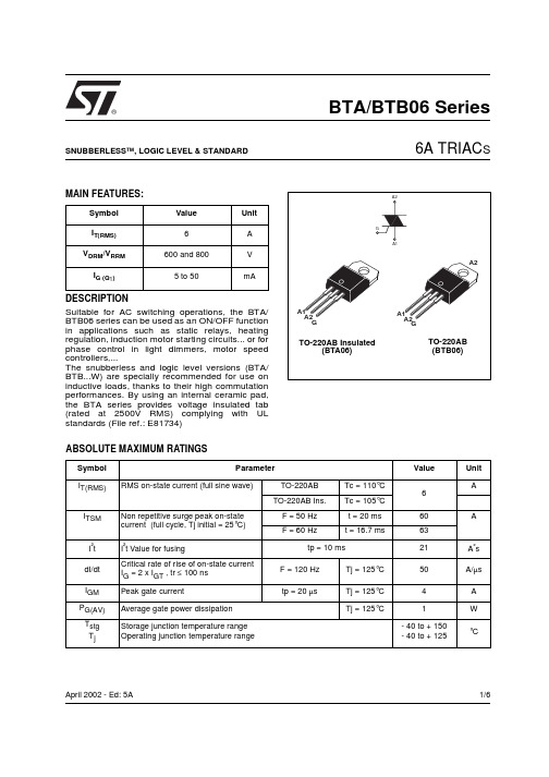 BTA06-600C技术资料