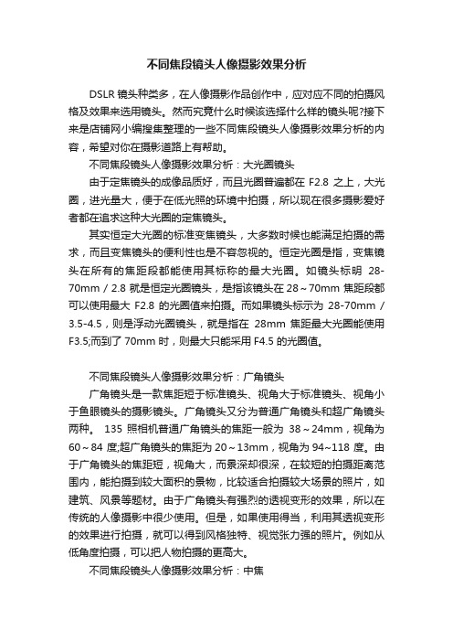 不同焦段镜头人像摄影效果分析