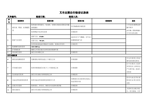 叉车定期自行检查记录表