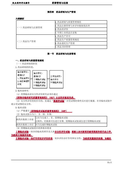 执业药师考试辅导药事管理与法规04