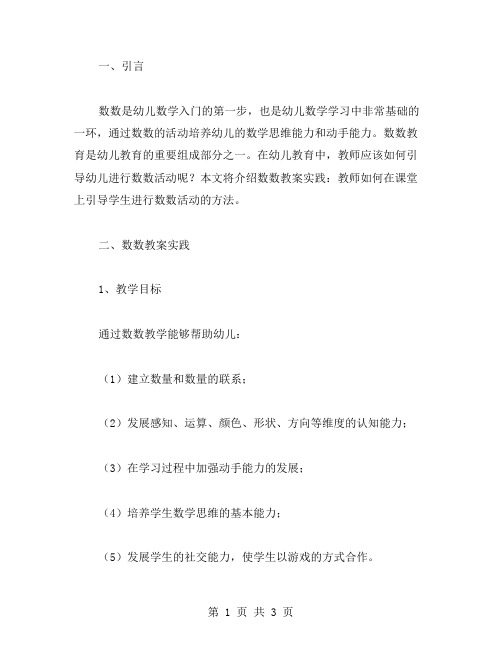 数数教案实践：教师如何在课堂上引导学生进行数数活动