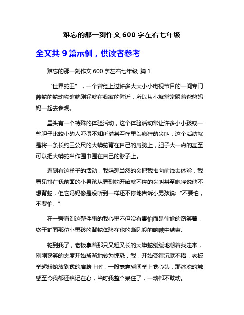 难忘的那一刻作文600字左右七年级