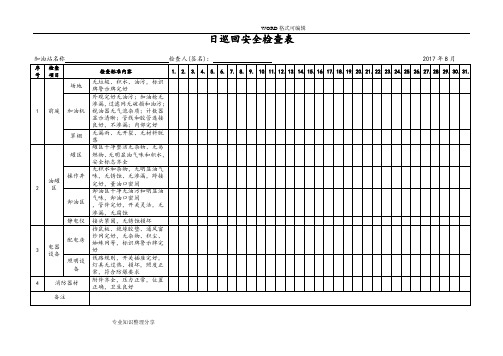 加油站隐患排查台帐