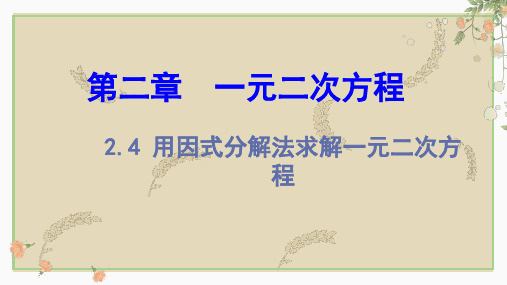 用因式分解法求解一元二次方程 课件 数学九年级上册