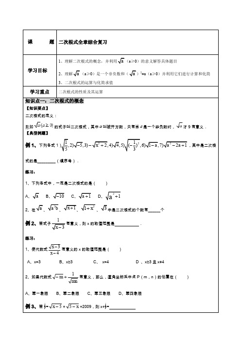 二次根式综合复习提优