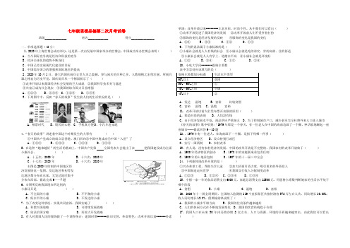 七年级政治下册 第二次月考试卷(无答案) 人教新课标版