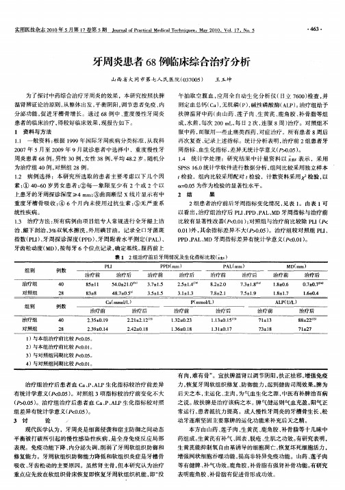 牙周炎患者68例临床综合治疗分析