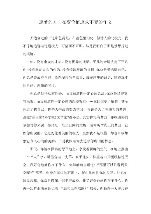 逐梦的方向在变价值追求不变的作文