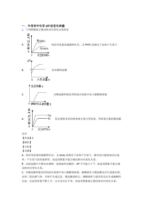 2020-2021备战中考化学培优 易错 难题(含解析)之pH的变化图像及答案