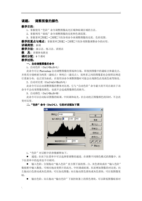 PS教案——调整图像的颜色