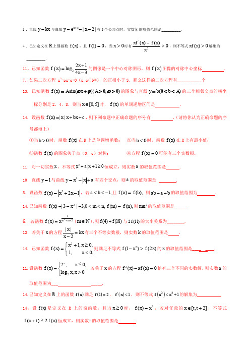 高考数学复习——数形结合难题