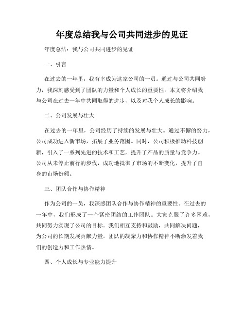 年度总结我与公司共同进步的见证