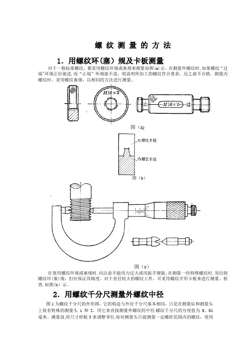 螺 纹 测 量 的 方 法