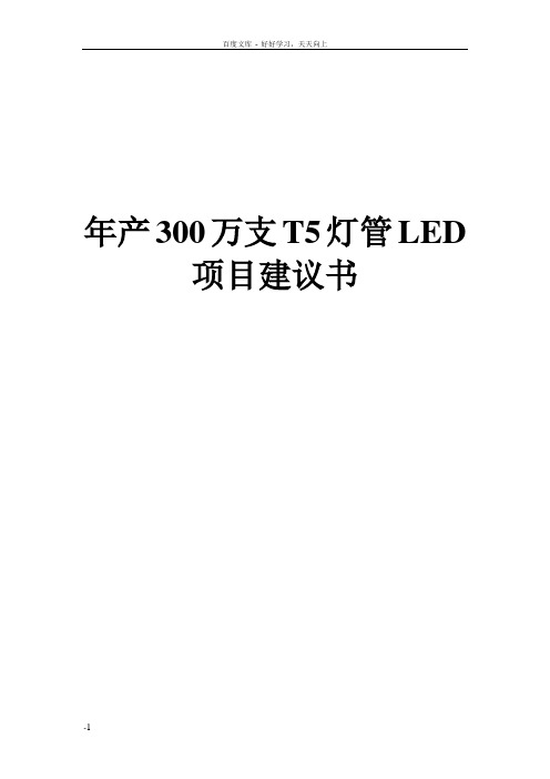 年产300万T5灯管LED项目建议书