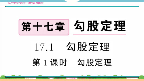 新人教部编版初中八年级数学17.1   第1课时 勾股定理