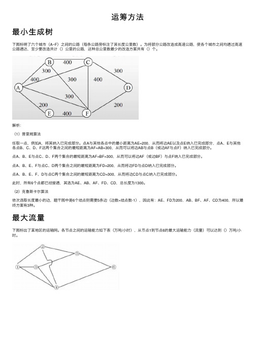 运筹方法——精选推荐