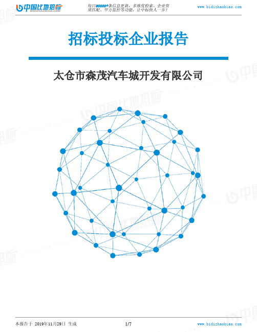 太仓市森茂汽车城开发有限公司-招投标数据分析报告