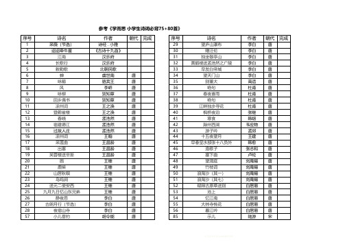 小学生必背古诗75+80首—横向打印版