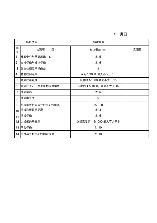 锅炉检验记录