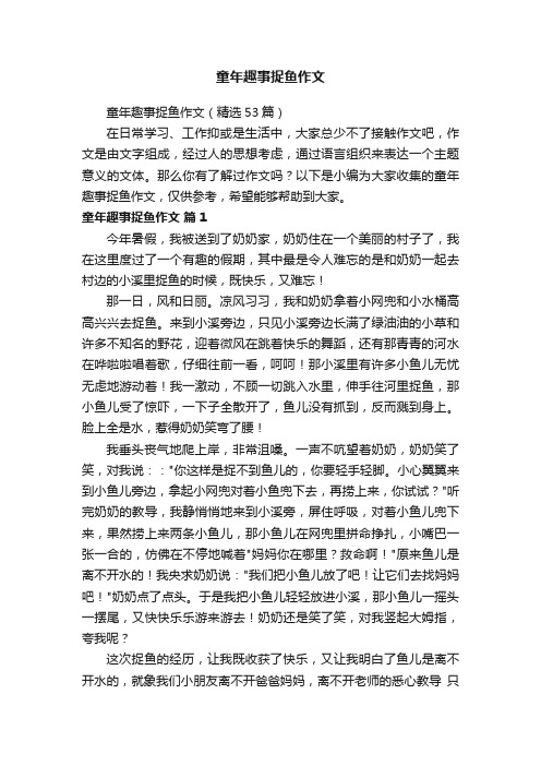 童年趣事捉鱼作文（精选53篇）