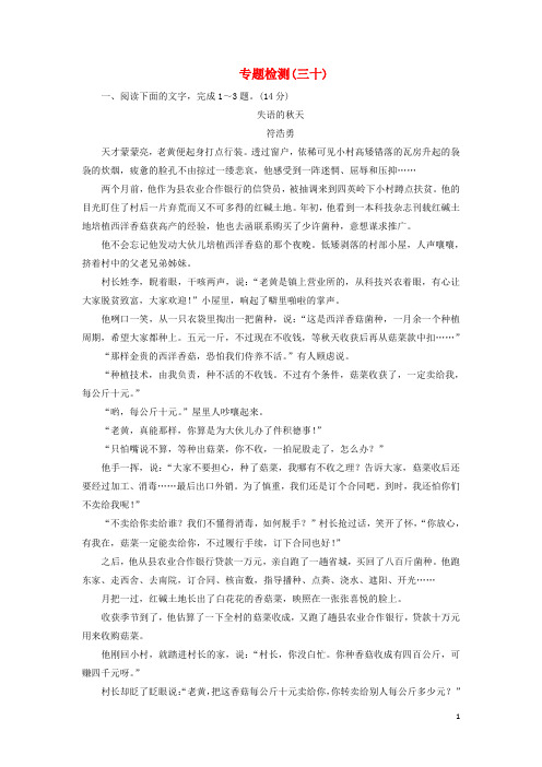 2020届高考语文一轮总复习专题检测三十含解析201904262100