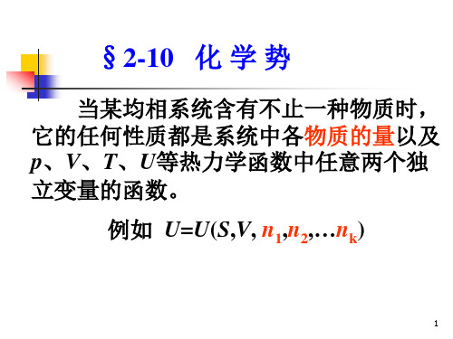 《物理化学第4版》第二章2.10 化学势ppt课件