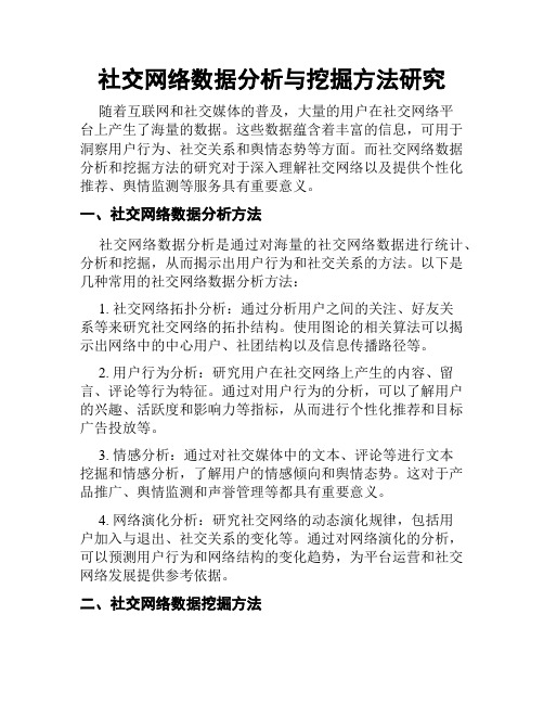 社交网络数据分析与挖掘方法研究