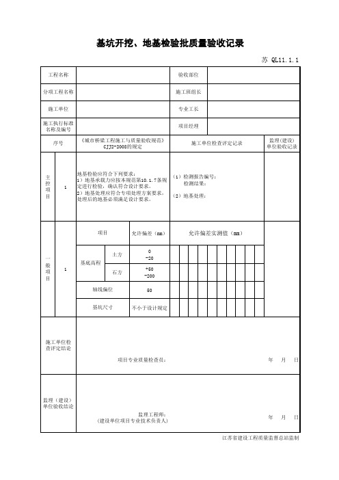 江苏省建设工程质监0190910六版表格文件QL11.1.1