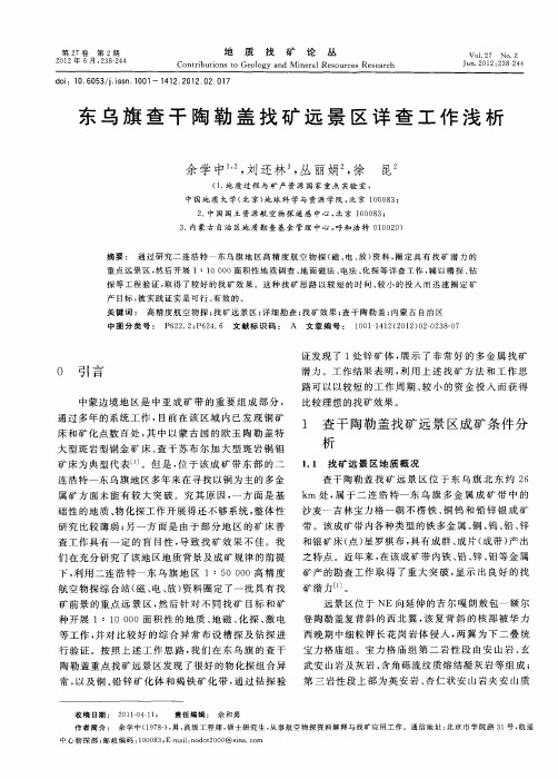 东乌旗查干陶勒盖找矿远景区详查工作浅析