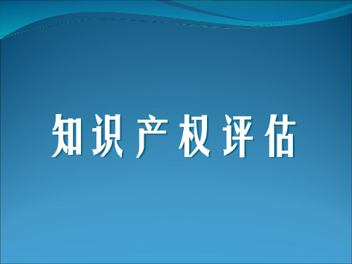 知识产权评估程序及方法