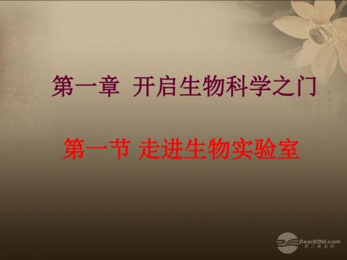 河北省石家庄市第三十一中学七年级生物上册 第一章 第一节 走进生物实验室课件 冀教版