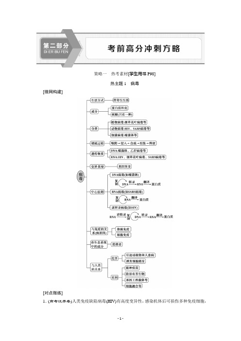 2020江苏高考生物二轮练习：考前高分冲刺策略一 热考素材